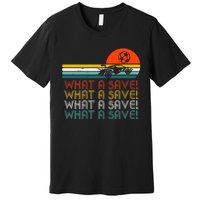 What A Save Vintage Retro Rocket Soccer Car League Premium T-Shirt