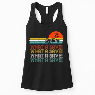 What A Save Vintage Retro Rocket Soccer Car League Womens Tank Top