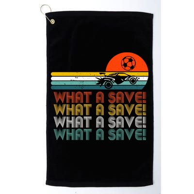 What A Save Vintage Retro Rocket Soccer Car League Golf Towel
