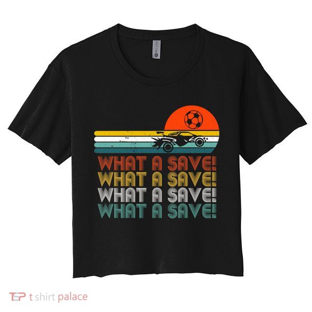 What A Save Vintage Retro Rocket Soccer Car League Crop Top