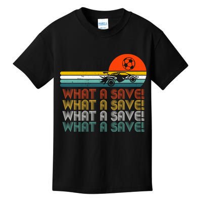 What A Save Vintage Retro Rocket Soccer Car League Kids T-Shirt