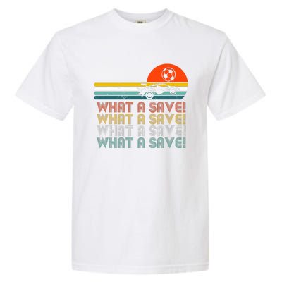 What A Save Vintage Retro Rocket Soccer Car League Garment-Dyed Heavyweight T-Shirt