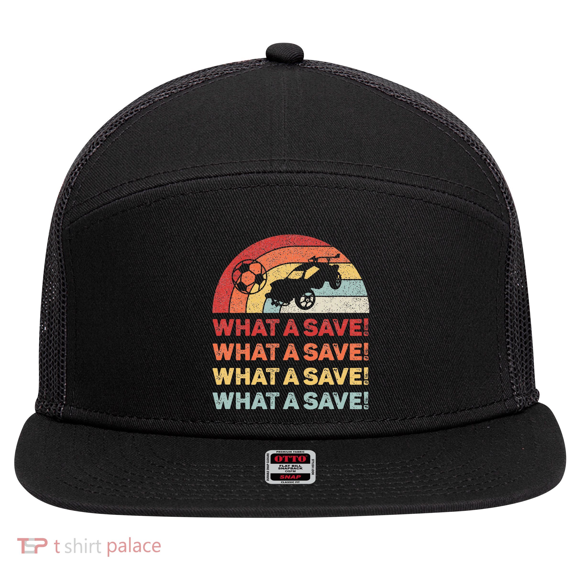 What A Save Rocket Soccer Car League 7 Panel Mesh Trucker Snapback Hat