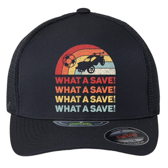 What A Save Rocket Soccer Car League Flexfit Unipanel Trucker Cap