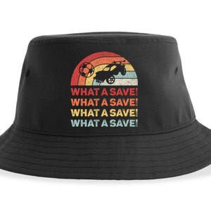 What A Save Rocket Soccer Car League Sustainable Bucket Hat