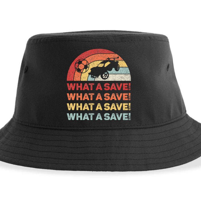 What A Save Rocket Soccer Car League Sustainable Bucket Hat