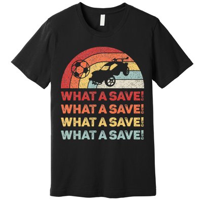 What A Save Rocket Soccer Car League Premium T-Shirt