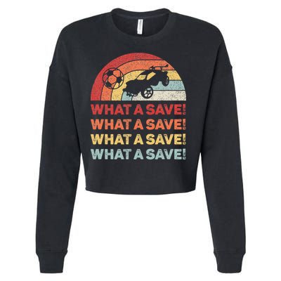 What A Save Rocket Soccer Car League Cropped Pullover Crew