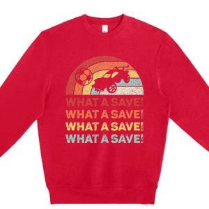 What A Save Rocket Soccer Car League Premium Crewneck Sweatshirt