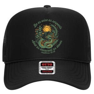 Wise As Serpents Innocent As Doves Christian Bible Verse High Crown Mesh Back Trucker Hat