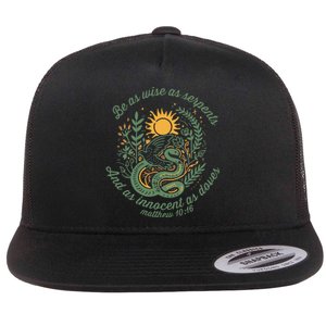 Wise As Serpents Innocent As Doves Christian Bible Verse Flat Bill Trucker Hat