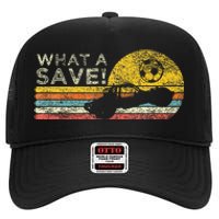 What A Save Vintage Retro Rocket Soccer Car League High Crown Mesh Back Trucker Hat