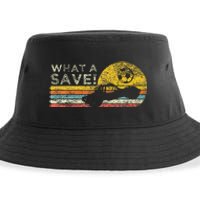 What A Save Vintage Retro Rocket Soccer Car League Sustainable Bucket Hat