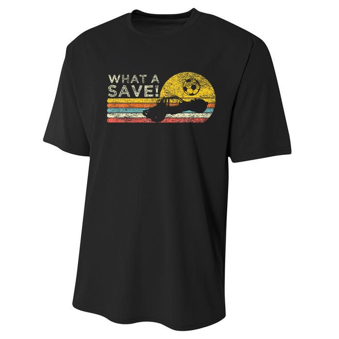 What A Save Vintage Retro Rocket Soccer Car League Performance Sprint T-Shirt