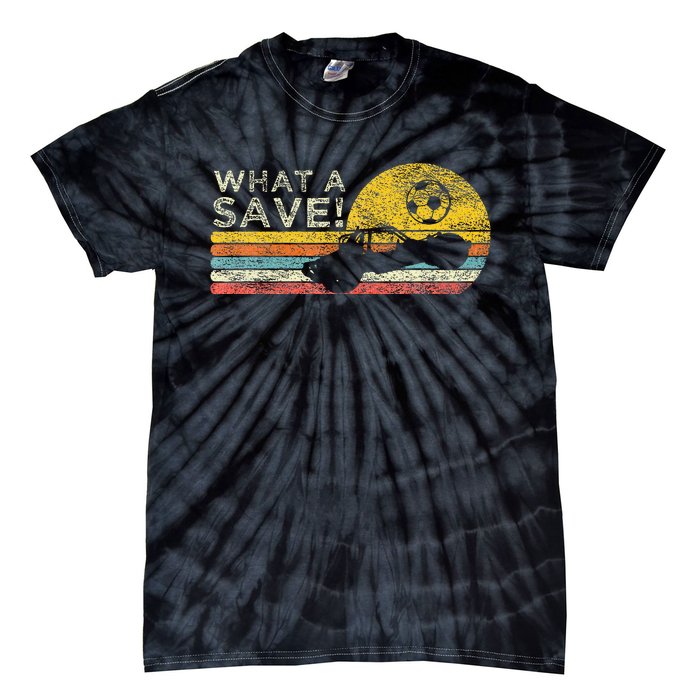 What A Save Vintage Retro Rocket Soccer Car League Tie-Dye T-Shirt