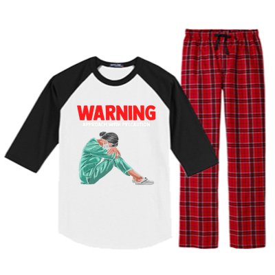 Warning A Stress Student Nurse At Nursing School Great Gift Raglan Sleeve Pajama Set