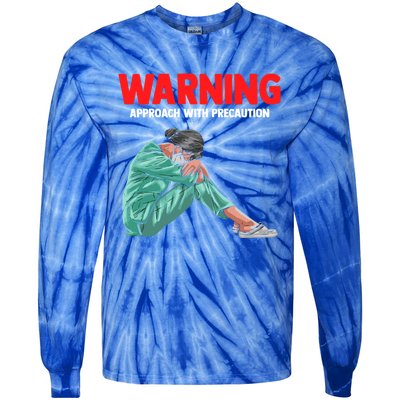 Warning A Stress Student Nurse At Nursing School Great Gift Tie-Dye Long Sleeve Shirt