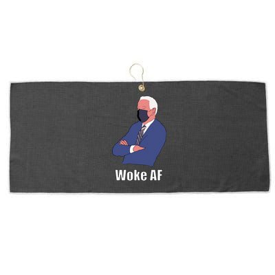 Woke Af Sleeping Joe Biden Sleepy Boi President Meaningful Gift Large Microfiber Waffle Golf Towel