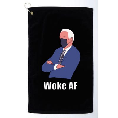 Woke Af Sleeping Joe Biden Sleepy Boi President Meaningful Gift Platinum Collection Golf Towel