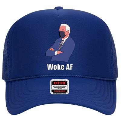 Woke Af Sleeping Joe Biden Sleepy Boi President Meaningful Gift High Crown Mesh Back Trucker Hat