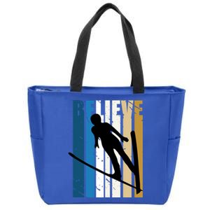 Wo Alpine Ski Jump Jumping Female Skier Skiing Cool Gift Zip Tote Bag