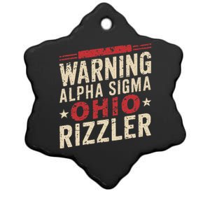 Warning A.L.P.H.A S.Ig.M.A Ohio Rizzler Trendy Slang Ceramic Star Ornament