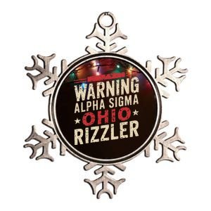 Warning A.L.P.H.A S.Ig.M.A Ohio Rizzler Trendy Slang Metallic Star Ornament