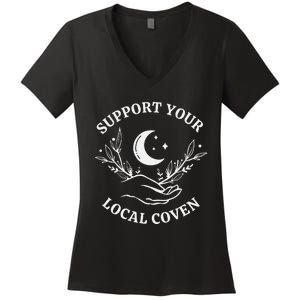 Witch Aesthetic Support Your Local Coven Women's V-Neck T-Shirt