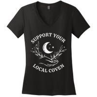 Witch Aesthetic Support Your Local Coven Women's V-Neck T-Shirt