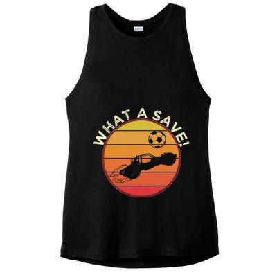 What A Save Vintage Retro Rocket Soccer Car League Ladies PosiCharge Tri-Blend Wicking Tank