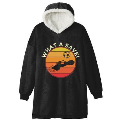 What A Save Vintage Retro Rocket Soccer Car League Hooded Wearable Blanket
