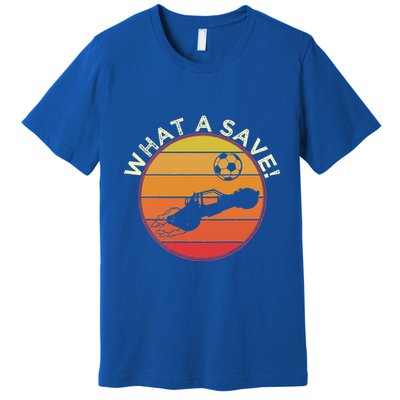 What A Save Vintage Retro Rocket Soccer Car League Premium T-Shirt