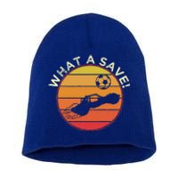 What A Save Vintage Retro Rocket Soccer Car League Short Acrylic Beanie