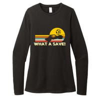 What a save Vintage Retro Rocket Soccer Car League Womens CVC Long Sleeve Shirt