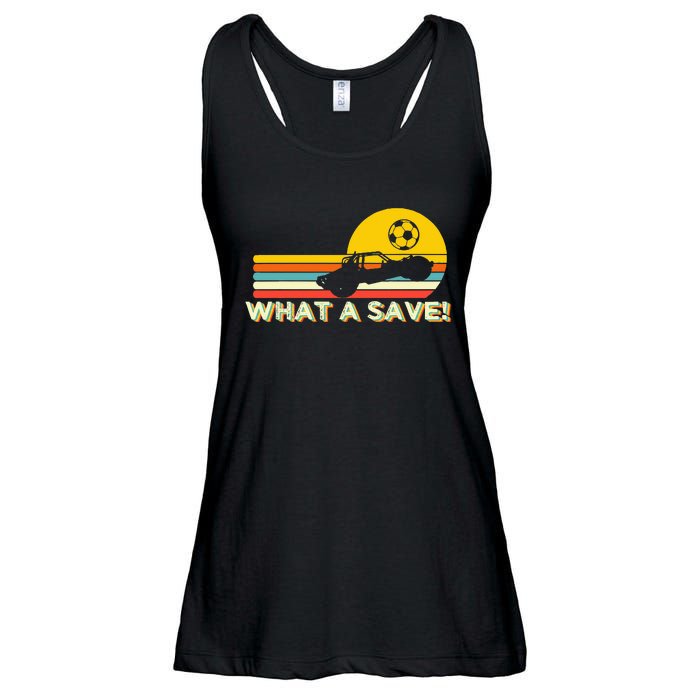 What a save Vintage Retro Rocket Soccer Car League Ladies Essential Flowy Tank