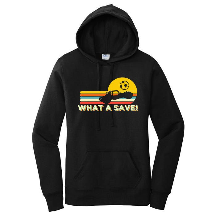 What a save Vintage Retro Rocket Soccer Car League Women's Pullover Hoodie