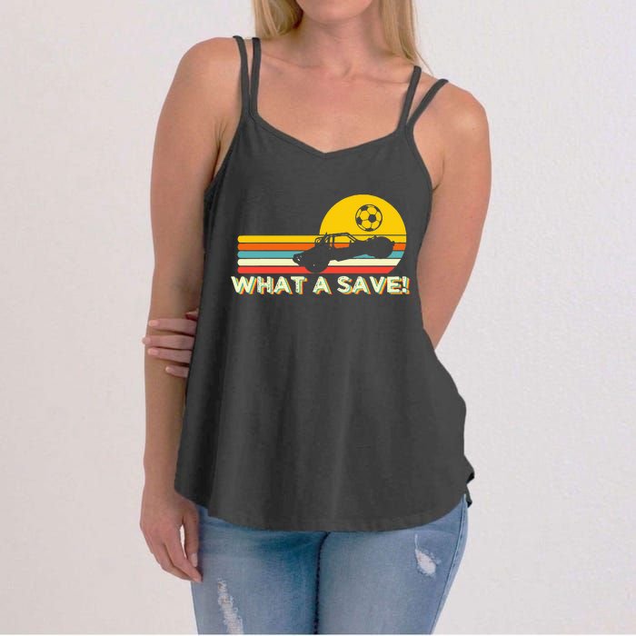 What a save Vintage Retro Rocket Soccer Car League Women's Strappy Tank