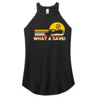 What a save Vintage Retro Rocket Soccer Car League Women's Perfect Tri Rocker Tank