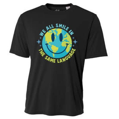 We All Smile In The Same Language Funny Esl Teacher Cooling Performance Crew T-Shirt