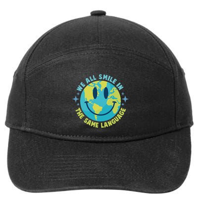 We All Smile In The Same Language Funny Esl Teacher 7-Panel Snapback Hat