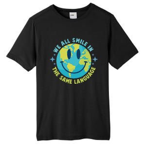 We All Smile In The Same Language Funny Esl Teacher Tall Fusion ChromaSoft Performance T-Shirt