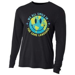 We All Smile In The Same Language Funny Esl Teacher Cooling Performance Long Sleeve Crew