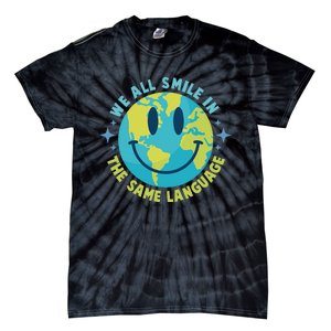 We All Smile In The Same Language Funny Esl Teacher Tie-Dye T-Shirt