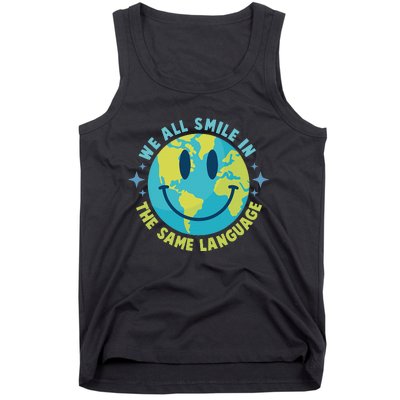 We All Smile In The Same Language Funny Esl Teacher Tank Top