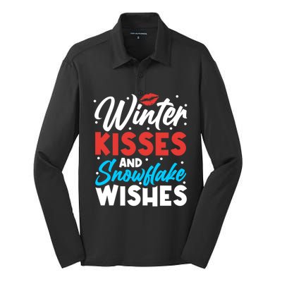 Winter And Snowflake Wishes Gift Silk Touch Performance Long Sleeve Polo