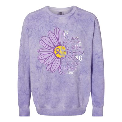 We Are Strong Crohns And Colitis Awareness Supporter Ribbon Colorblast Crewneck Sweatshirt