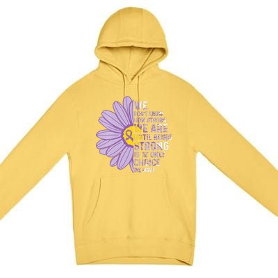 We Are Strong Crohns And Colitis Awareness Supporter Ribbon Premium Pullover Hoodie