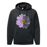 We Are Strong Crohns And Colitis Awareness Supporter Ribbon Performance Fleece Hoodie