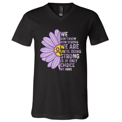 We Are Strong Crohns And Colitis Awareness Supporter Ribbon V-Neck T-Shirt