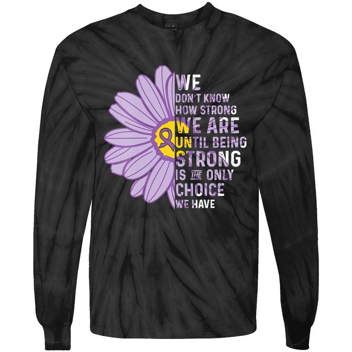 We Are Strong Crohns And Colitis Awareness Supporter Ribbon Tie-Dye Long Sleeve Shirt